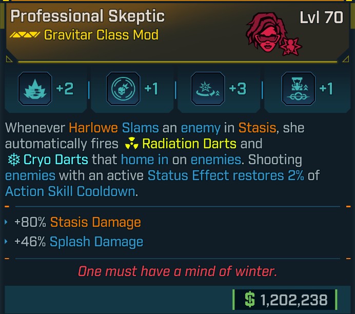 ⭐[META ROLL] L70 SKEPTIC (SPLASH DAMAGE) - SEE IMAGE FOR STATS⭐