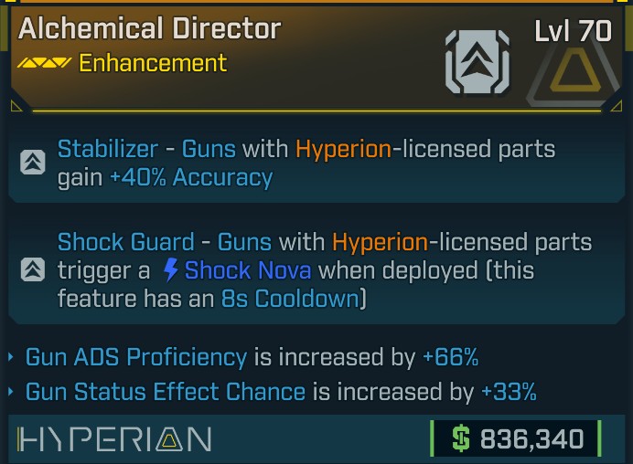 ⭐[META ROLL] L70 DIRECTOR (GUN ADS PROFICIENCY+GUN STATUS EFFECT CHANCE) - SEE IMAGE FOR STATS⭐