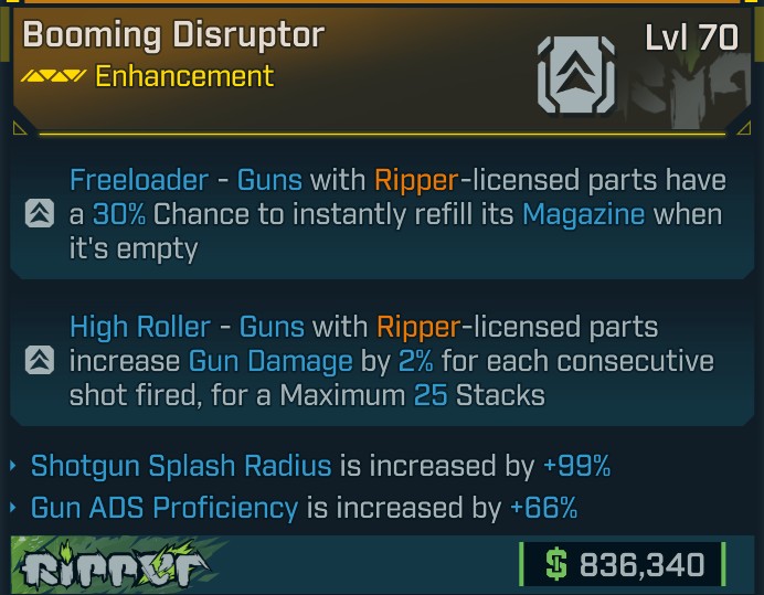 ⭐[META ROLL] L70 DISRUPTOR (SHOTGUN SPLASH RADIUS+GUN ADS PROFICIENCY) - SEE IMAGE FOR STATS⭐