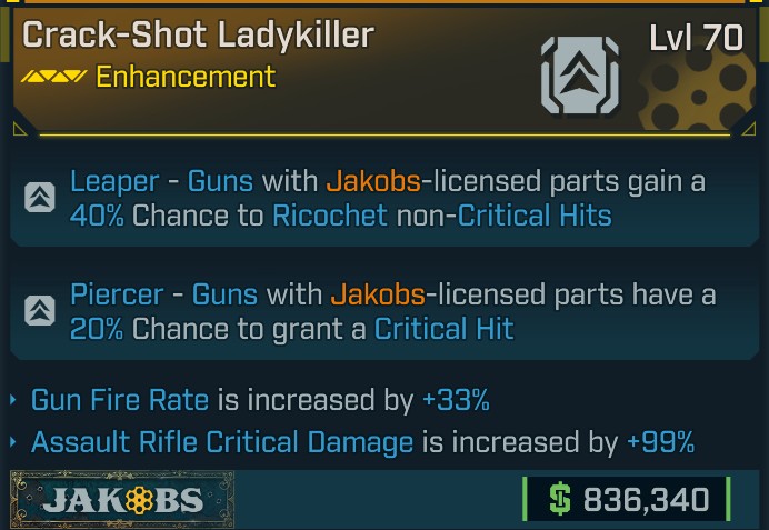 ⭐[META ROLL] L70 LADYKILLER (GUN FIRE RATE+AR CRIT DAMAGE) - SEE IMAGE FOR STATS⭐