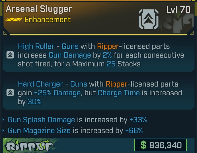 ⭐[META ROLL] L70 SLUGGER (GUN SPLASH DAMAGE+GUN MAG SIZE) - SEE IMAGE FOR STATS⭐