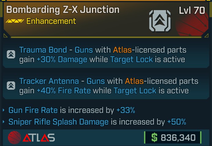 ⭐[META ROLL] L70 Z-X JUNCTION (GUN FIRE RATE+SNIPER SPLASH DAMAGE) - SEE IMAGE FOR STATS⭐