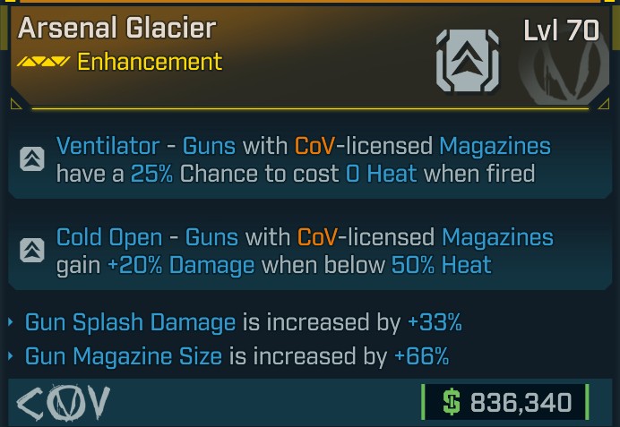 ⭐[META ROLL] L70 GLACIER (GUN SPLASH DAMAGE+GUN MAG SIZE) - SEE IMAGE FOR STATS⭐