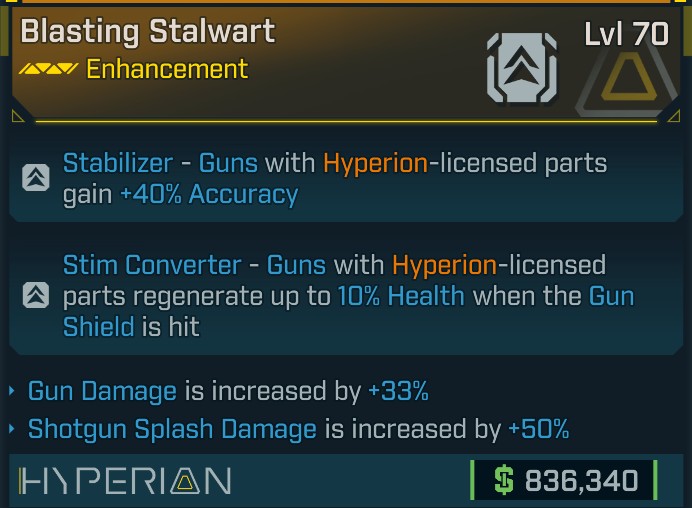 ⭐[META ROLL] L70 STALWART (GUN DAMAGE+SHOTGUN SPLASH DAMAGE) - SEE IMAGE FOR STATS⭐