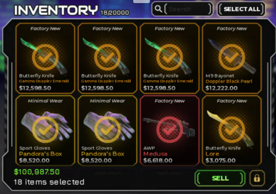 Case World 100k Cash Item Value