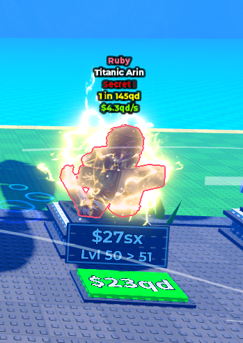 ( Secret I ) Ruby Titanic Arin Lvl 50 4.3qd/Sec Trait Monarch Grade Z [ Anime Dice ] | Ready Unit✅ | INSTANT DELIVERY✅