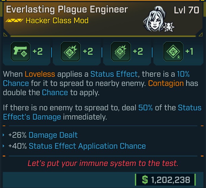 ⭐[META ROLL] L70 PLAGUE ENGINEER - SEE IMAGE FOR STATS⭐