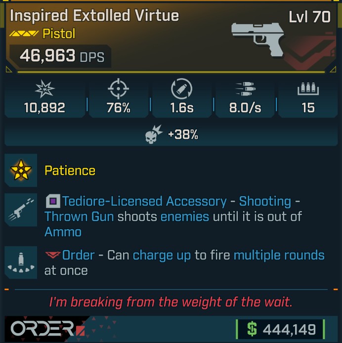 ⭐[GOD ROLL] L70 VIRTUE - SEE IMAGE FOR STATS⭐