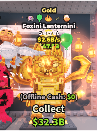 GOLD FOXINI LANTERNINI 2.6B/S (GREEN + BALLOON + GRANNY + 3 TRAITS) – STEAL A BRAINROT – FAST DELIVERY & TRUSTED #J8VN3Q