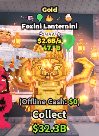 GOLD FOXINI LANTERNINI 2.6B/S (GREEN + BALLOON + GRANNY + 3 TRAITS) – STEAL A BRAINROT – FAST DELIVERY & TRUSTED #J8VN3Q