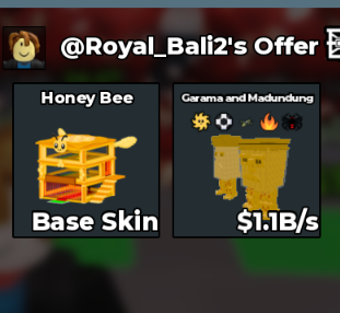 Bundles Garama 1.1B/s + Honey Bee Base Skin