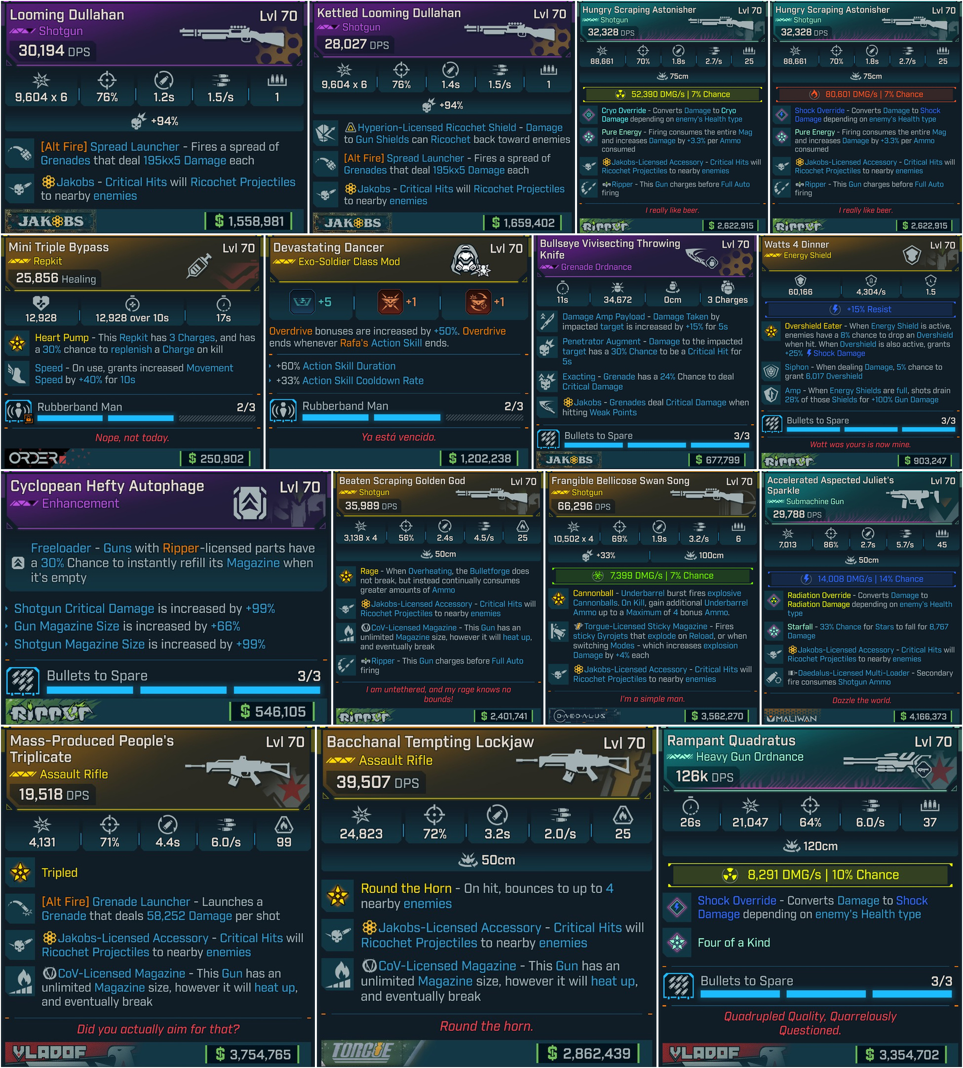 ⭐[GOD ROLL FULL BUILD] L70 RICOCHET RANGER RAFA - UVH7 | TRUE MAYHEM 20⭐