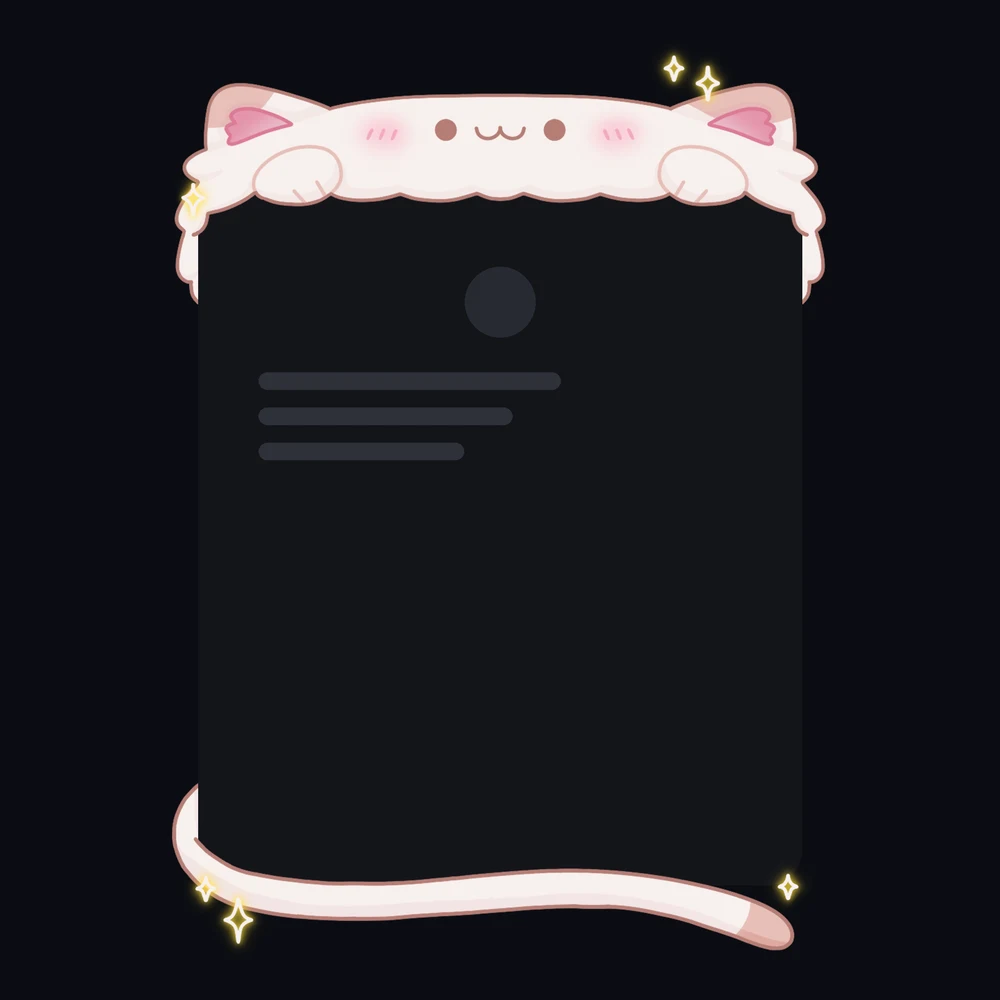 Discord Meow Meow Cat (White) Profile Frame 🎁 | Gift Link | Instant