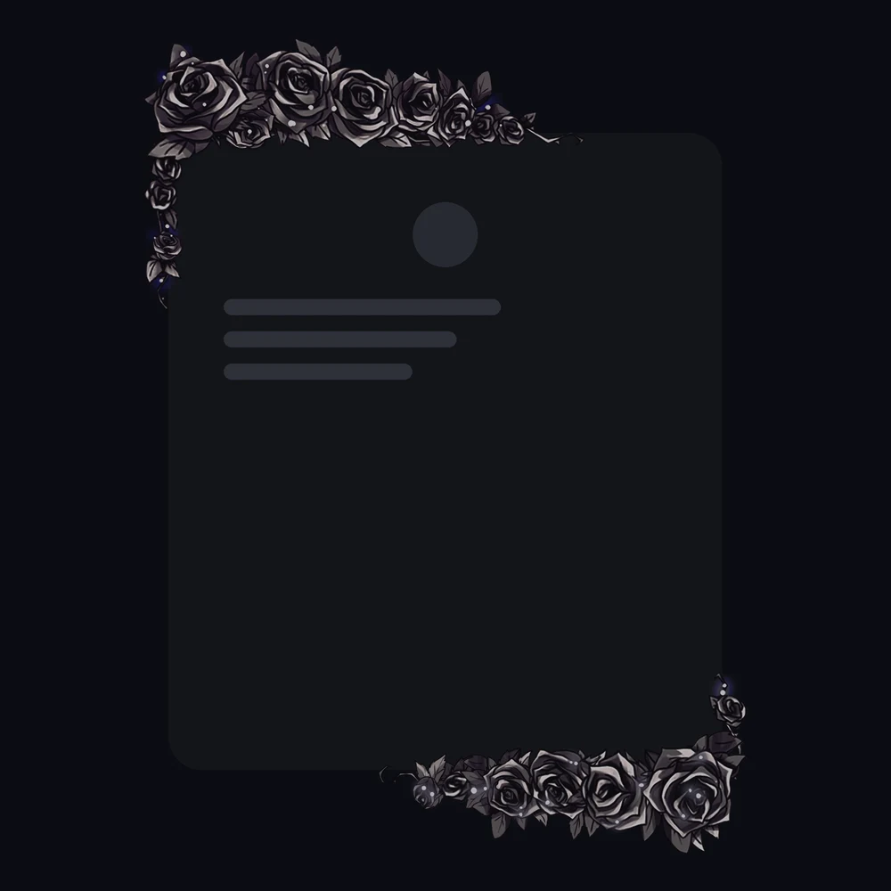 Discord Dark Roses (Black) Profile Frame 🎁 | Gift Link | Instant
