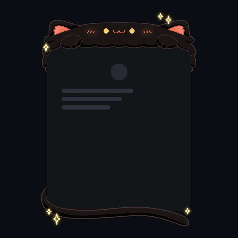 Discord Meow Meow Cat (Black) Profile Frame 🎁 | Gift Link | Instant