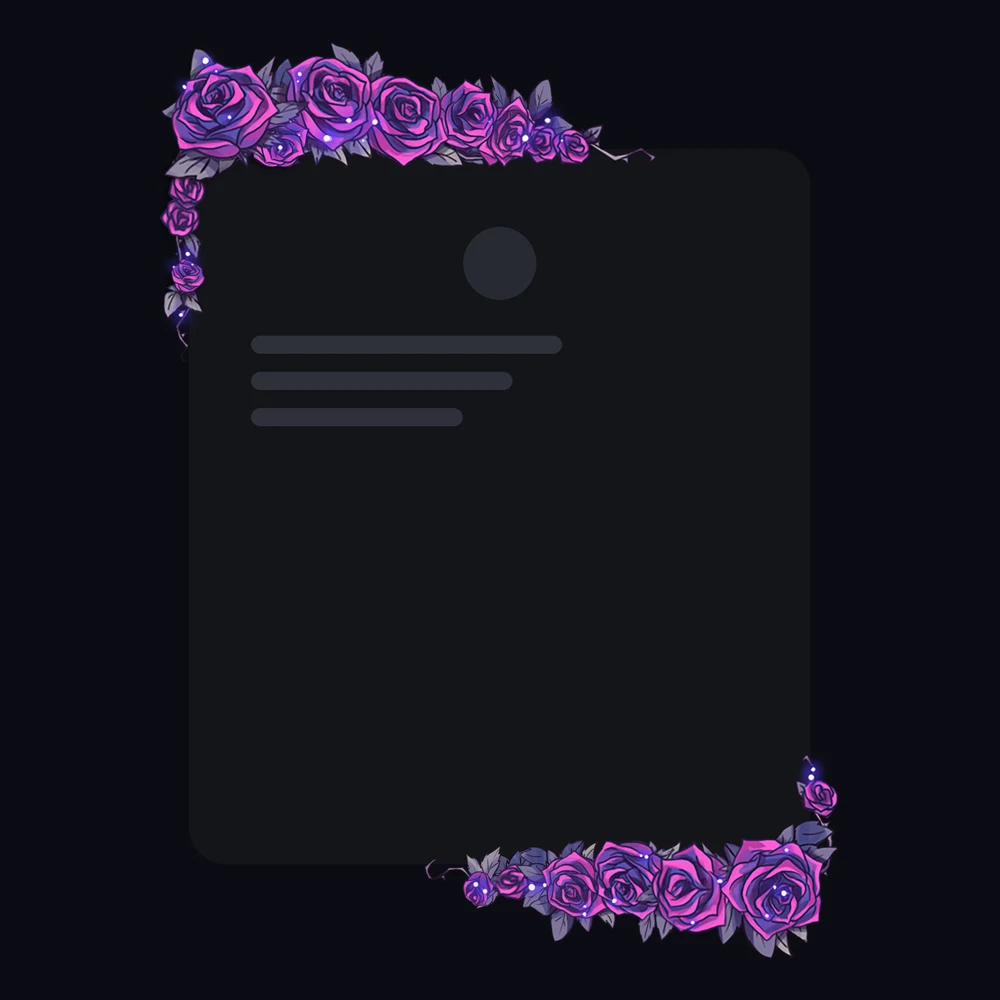 Discord Dark Roses (Nightshade) Profile Frame 🎁 | Gift Link | Instant