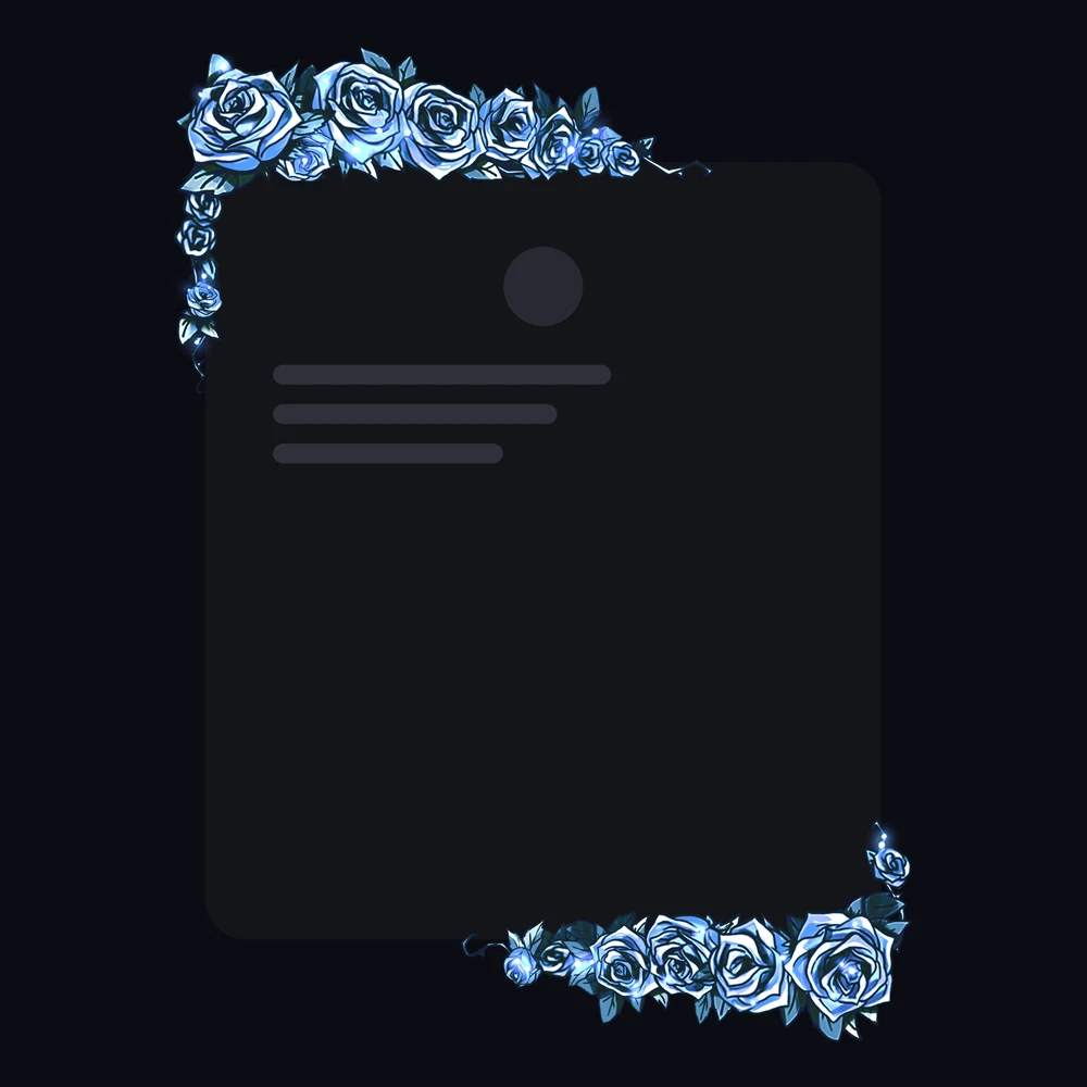 Discord Dark Roses (Blue) Profile Frame 🎁 | Gift Link | Instant
