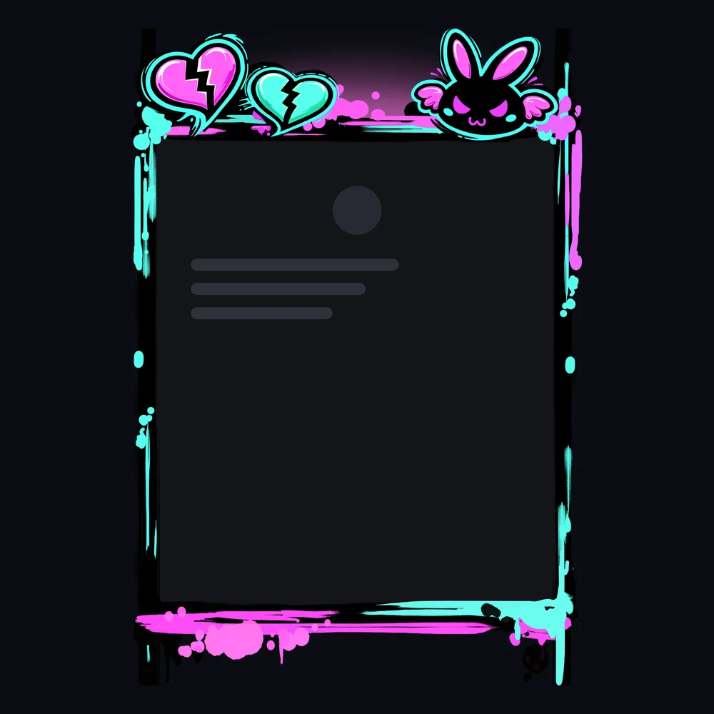 Discord Neon Chaos (Blue) Profile Frame 🎁 | Gift Link | Instant