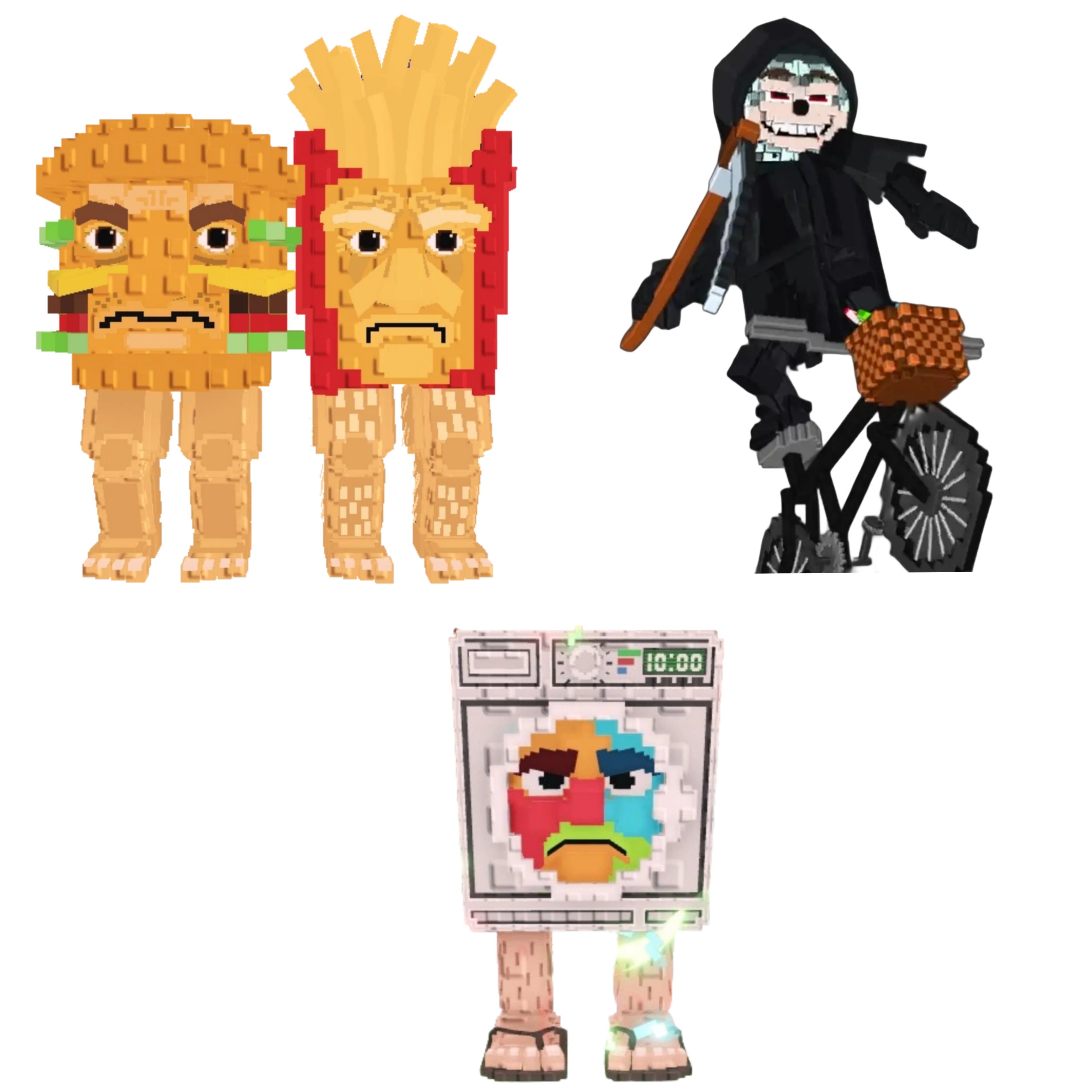 [BUNDLE] - 🐩 1x Burguro And Fryuro 🐩 1x Mieteteira Bicicleteira 🐩 1x Lavadorito Spinito