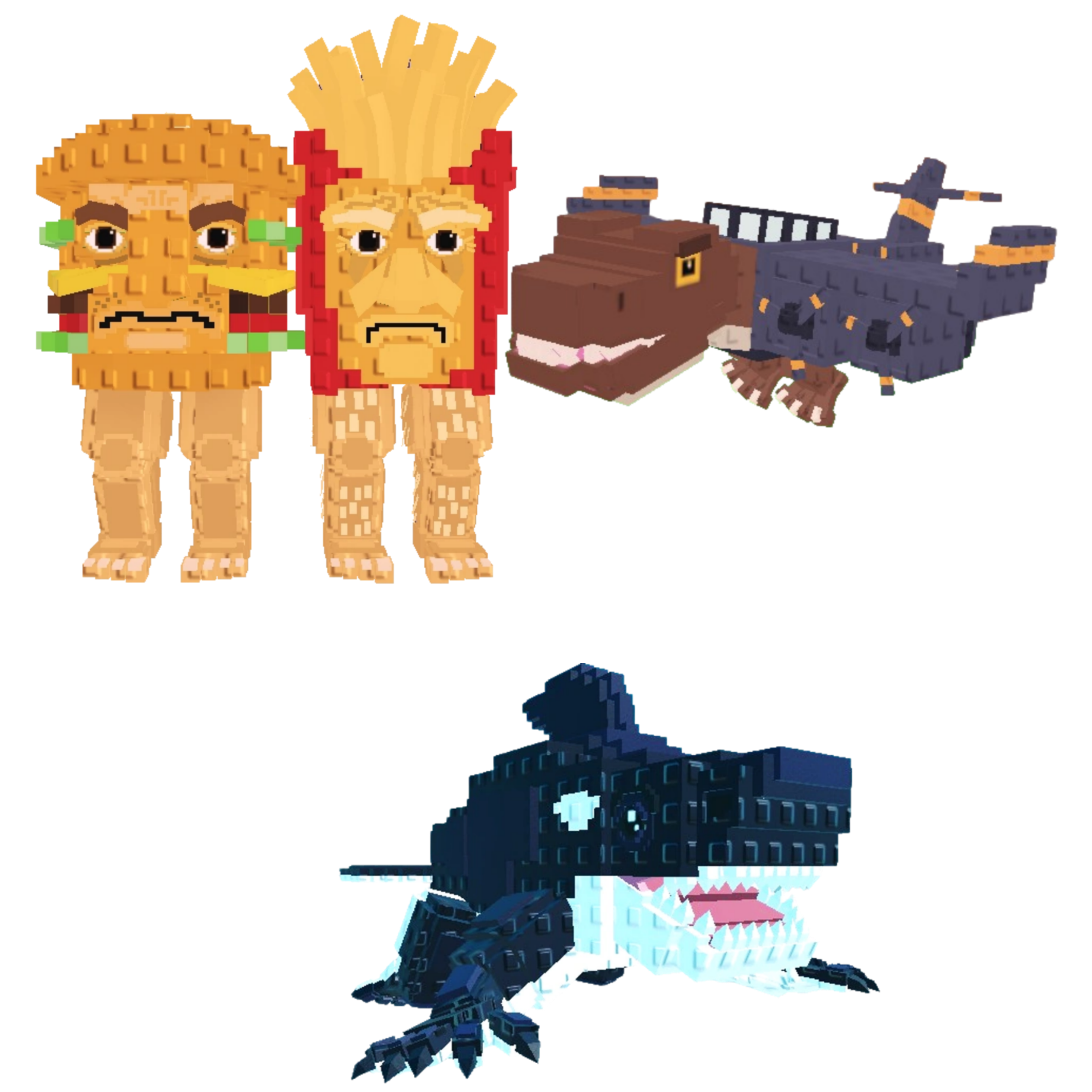 [BUNDLE] - 🐗 1x Burguro And Fryuro 🐗 1x Nuclearo Dinossauro 🐗 1x Orcaledon