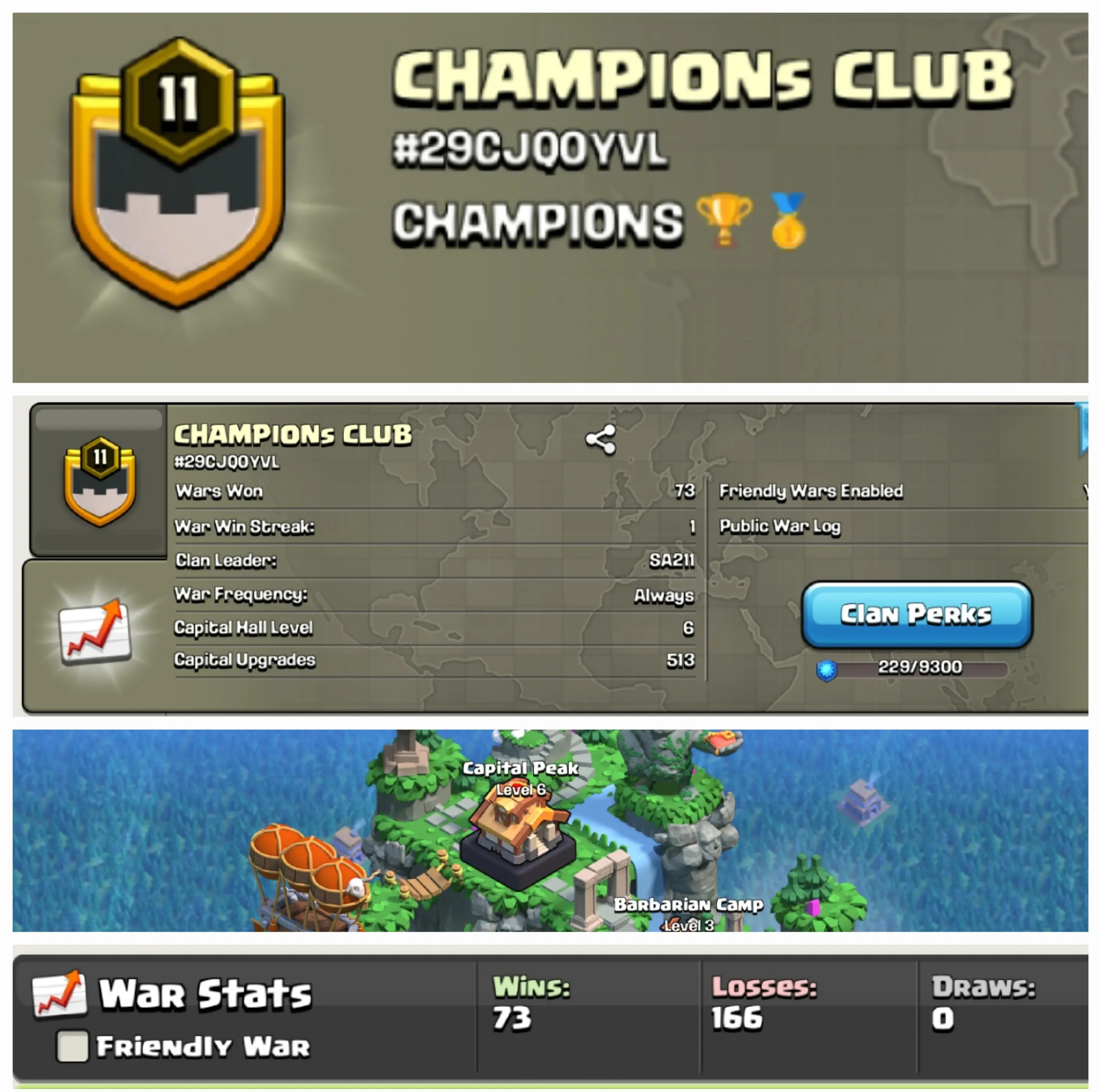 CHAMPIONs CLUB !! LEVEL 11 !! WIN 73 LOSS 166 !! CAPITAL PEAK 6 !! BEST NAME !! AFFORDABLE !! FAST DELIVERY