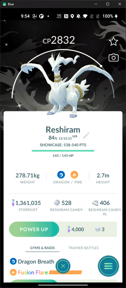 Shiny Reshiram Black Special Background