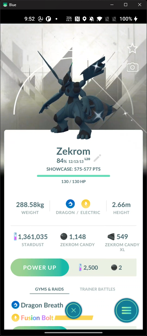 Shiny Zekrom White Special Background