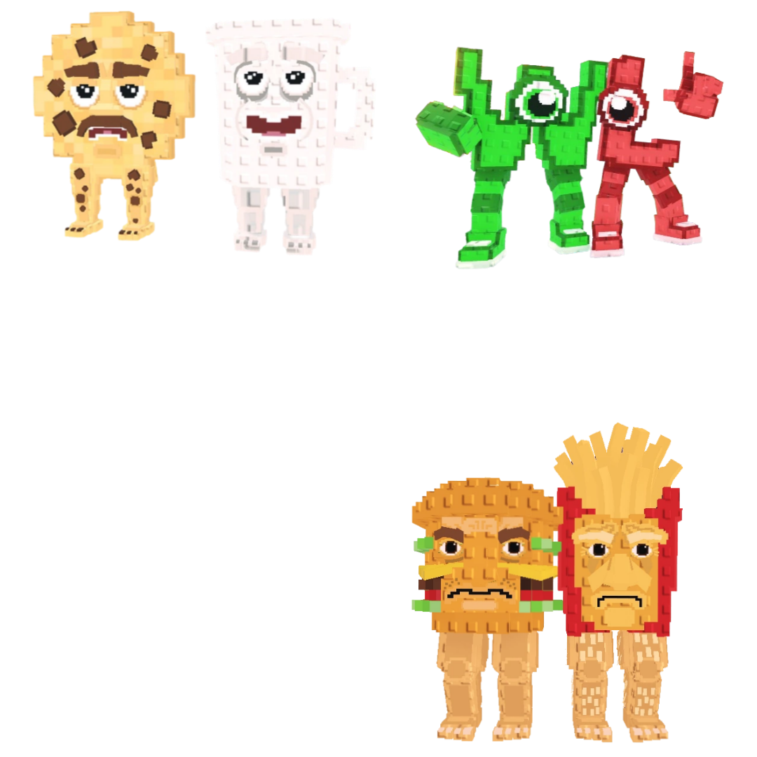 [BUNDLE] - 🍩 1x Cooki and Milki 🍩 1x Burguro And Fryuro 🍩 1x W or L (WorL)