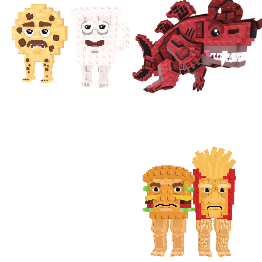 [BUNDLE] - 🍬 1x Cooki and Milki 🍬 1x Burguro And Fryuro 🍬 1x Eviledon