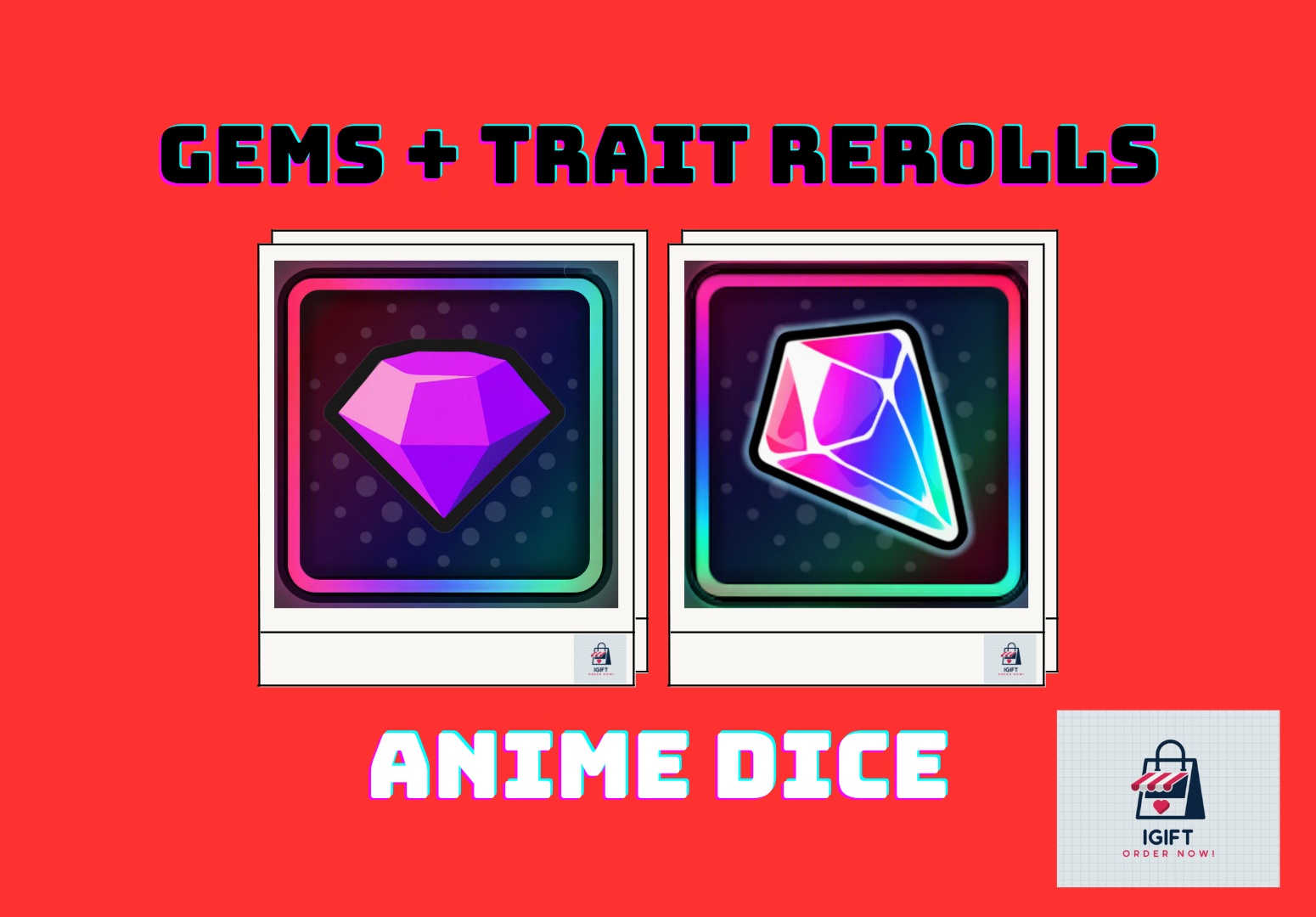 x5000 GEMS + x1000 TRAIT REROLL | ANIME DICE | FAST DELIVERY