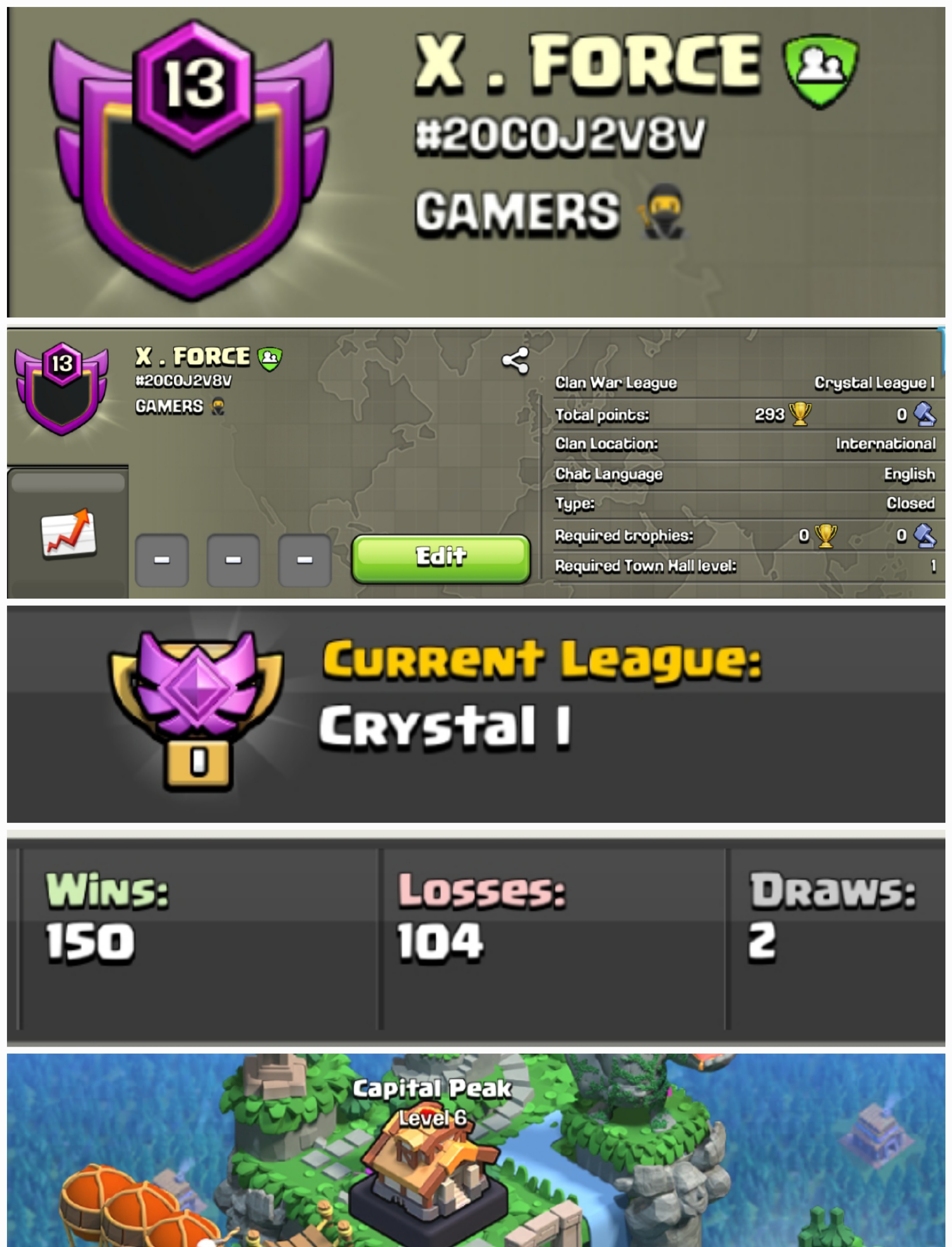 X . FORCE !! LEVEL 13 !! CRYSTAL 1 !! WIN 150 LOSS 104 !! CAPITAL PEAK 6 !! PERFECT NAME !! CHEAP !! FAST DELIVERY