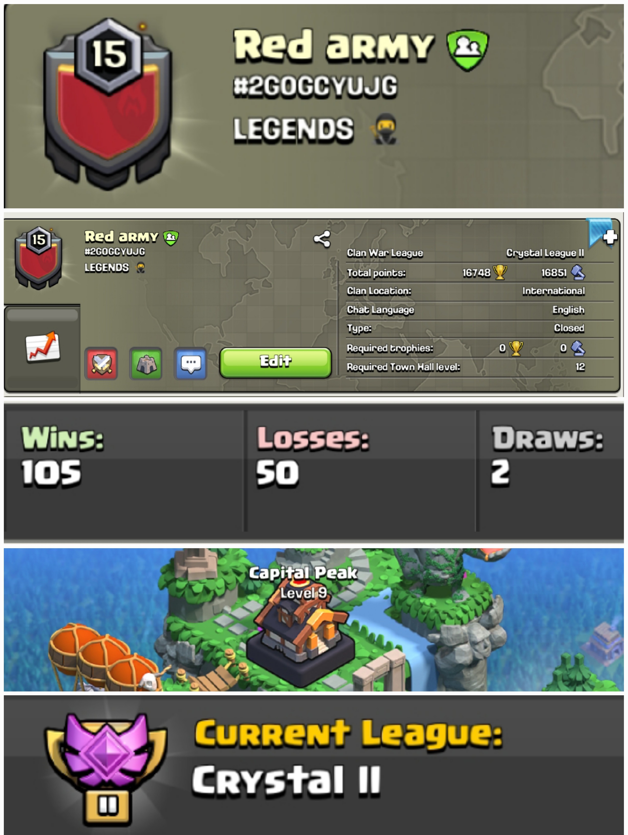 Red Army !! LEVEL 15 !! CAPITAL PEAK 9 !! CRYSTAL 2 !! WIN 105 LOSS 50 !! HIGH WIN RATIO !! AFFORDABLE !! INSTANT DELIVERY