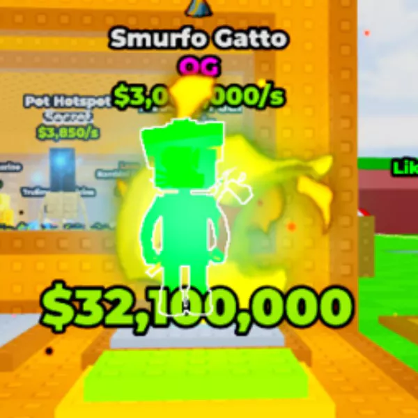 5x SMURFO GATTO [ 3M/s ] RAINBOW 🌈  BREAK A LUCKY BLOCK HIGHEST MS