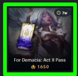 [NA] Gifting For Demacia Pass | 1650 RP Pass