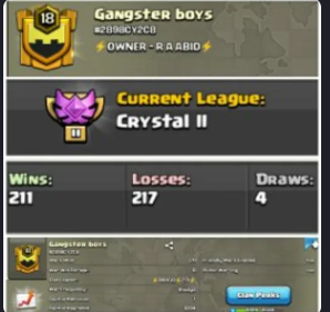 Level 18 Clan ⭐ 211 War Wins ⭐ Crystal 2 League ⭐ Capital Hall 7 ⭐ Ready Transfer