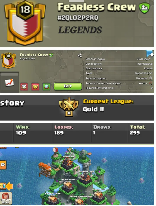 Fearless Crew !! LEVEL 18 !! CAPITAL PEAK 10 !! GOLD 2 !! WIN109 LOSS 189 !! PERFECT NAME !! CHEAP !! FAST DELIVERY