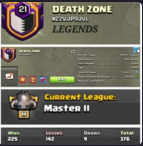 DEATH ZONE !! LEVEL 21 !! MASTER 2 LEAUGE !! WIN 225 LOSS 142 !! PERFECT NAME !! CHEAP !! FAST DELIVERY