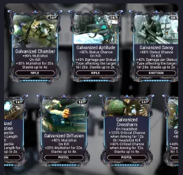 [ALL PLATFORM] 12 Galvanized Mods All in one Max Rank ( Accel, Aptitude, Chamber, Crosshairs, Diffusion, Elem, Hell, Ref