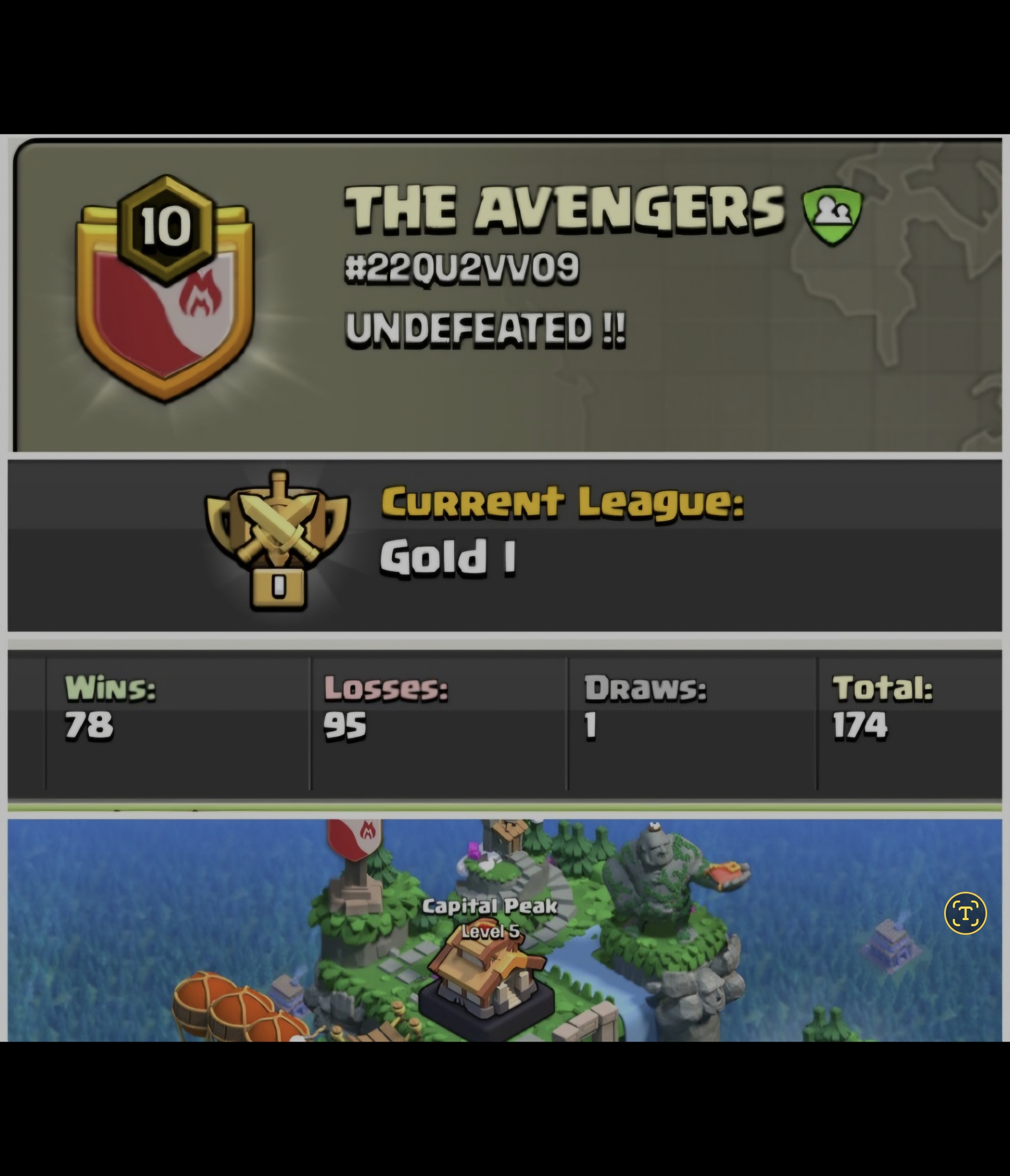 THE AVENGERS !! LEVEL 10 !! WIN 78 LOSS 95 !! CAPITAL PEAK 5 !! GOLD 1 !! CHEAP !! INSTANT DELIVERY