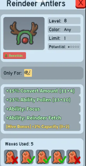 Reindeer Antlers (%2 Capacity)