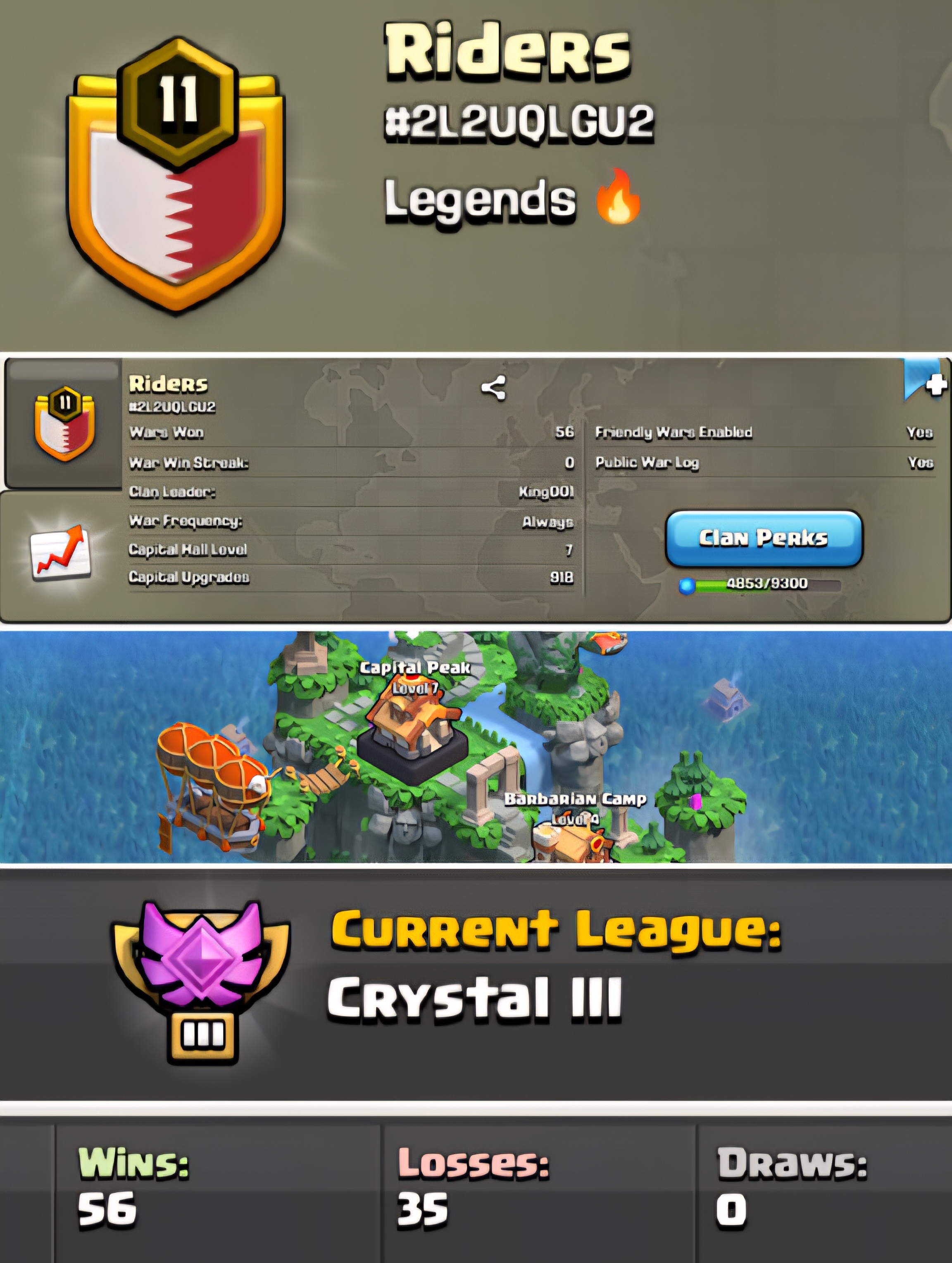 Riders !! LEVEL 11 !! CAPITAL PEAK 7 !! CRYSTAL 3 !! WIN 56 LOSS 35 !! BEST NAME !! CHEAP !! INSTANT DELIVERY