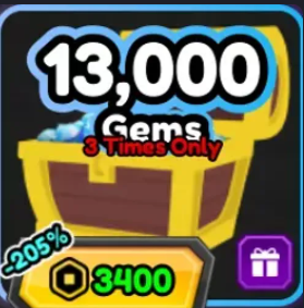 13000 Gems ( 3400 R )