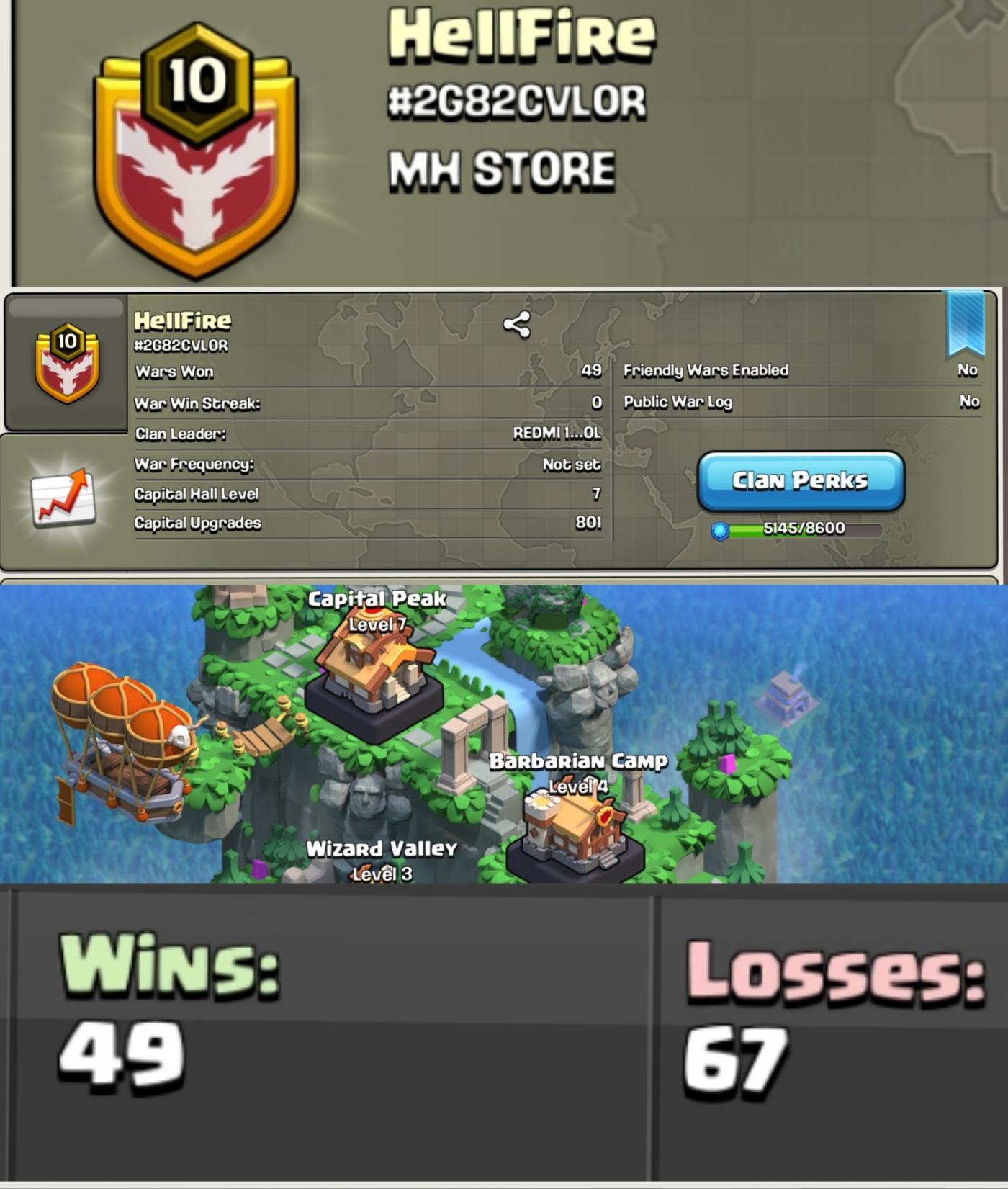 HellFire !! LEVEL 10.6 !! CAPITAL PEAK 7 !! WIN 49 LOSS 67 !! GOLD 3 !! BEST NAME !! CHEAP !! FAST DELIVERY