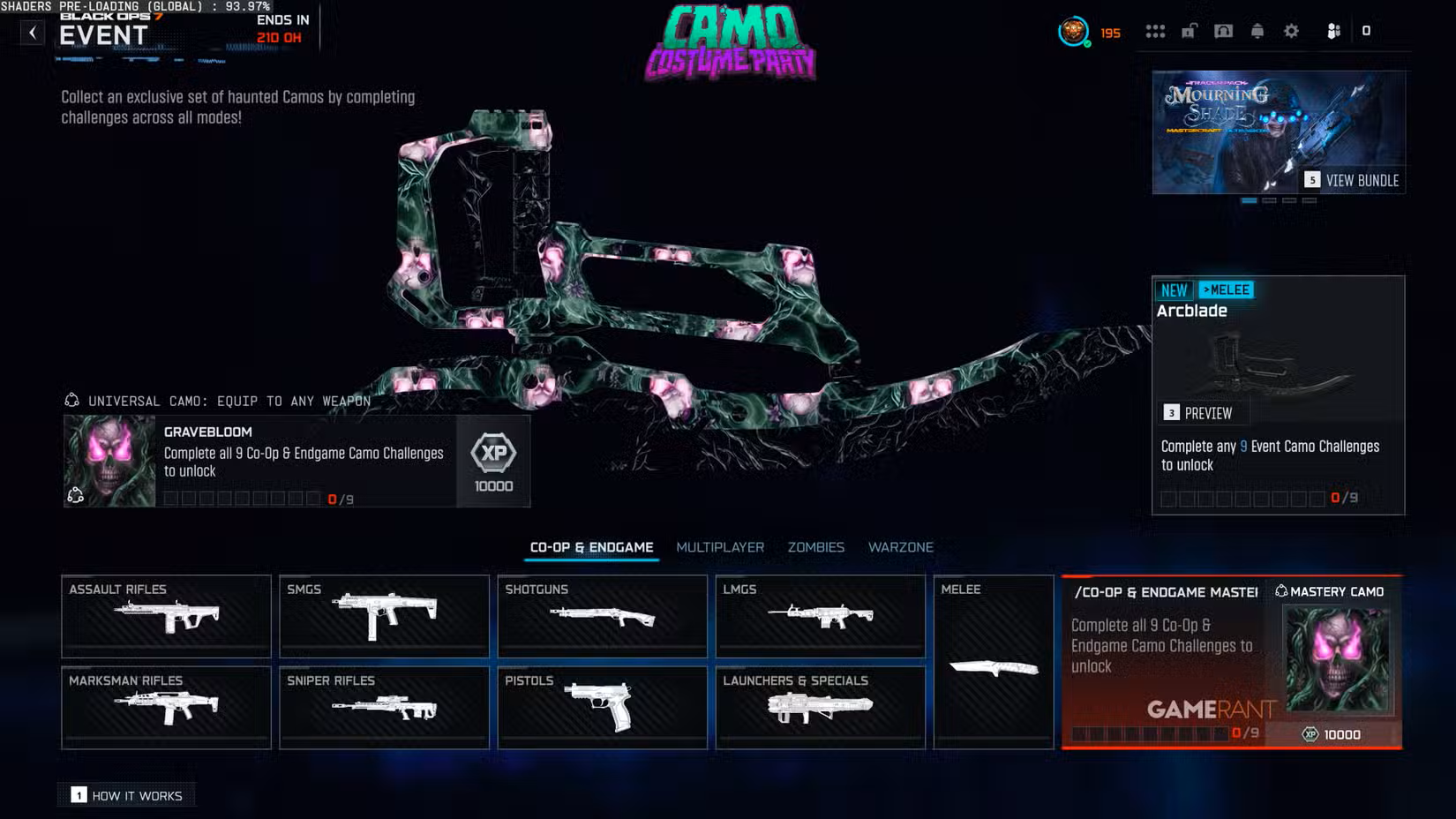 Camos Costume Party Event - COOP/ENDGAME Challenges Completion Only