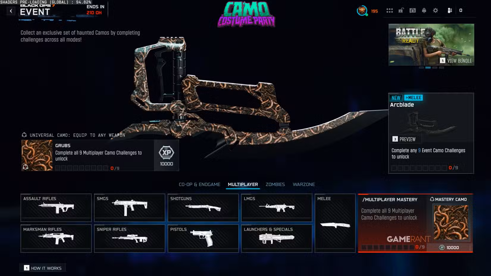 Camos Costume Party Event - Multiplayer Challenges Completion Only