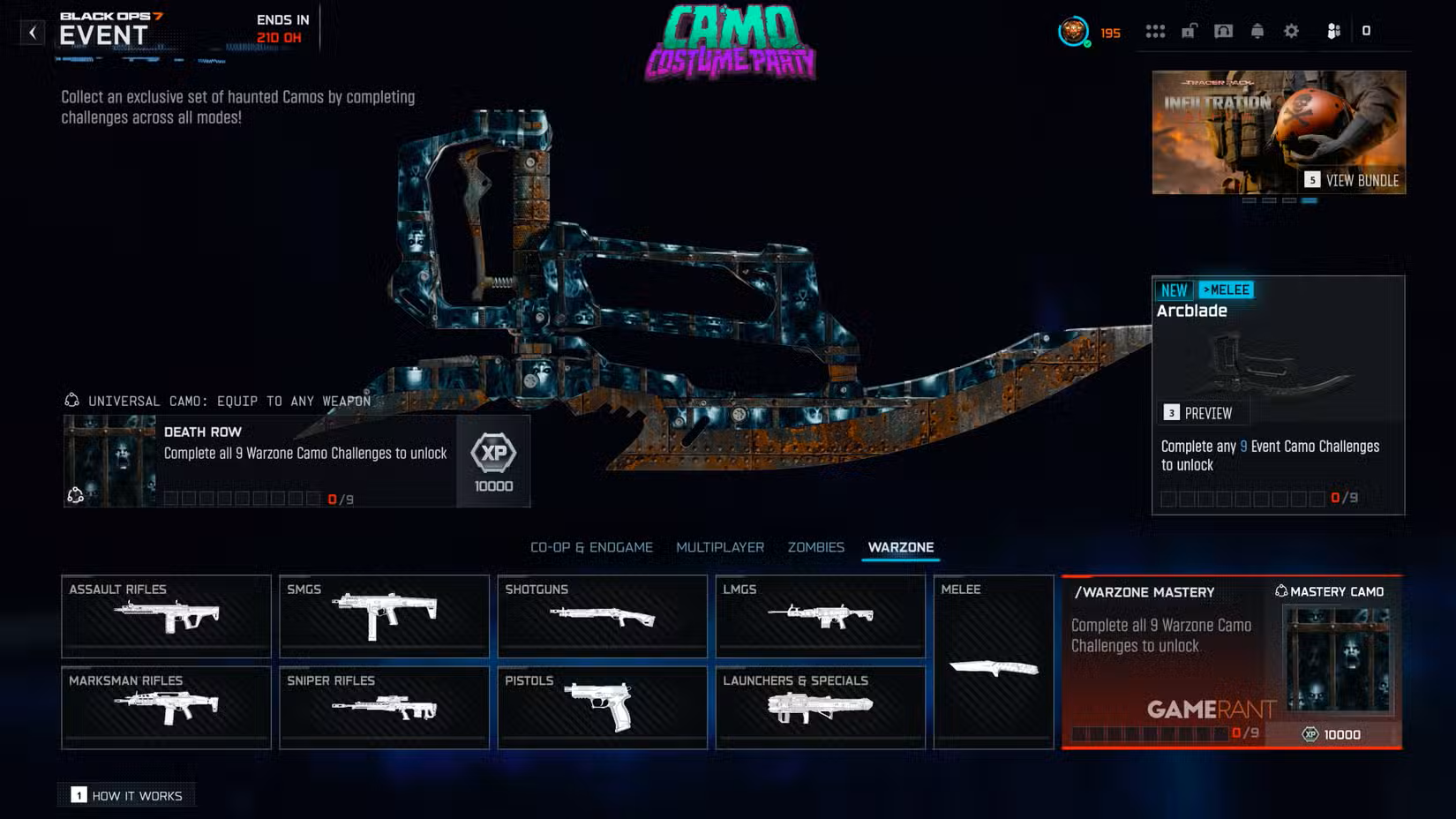 Camos Costume Party Event - WARZONE Challenges Completion Only