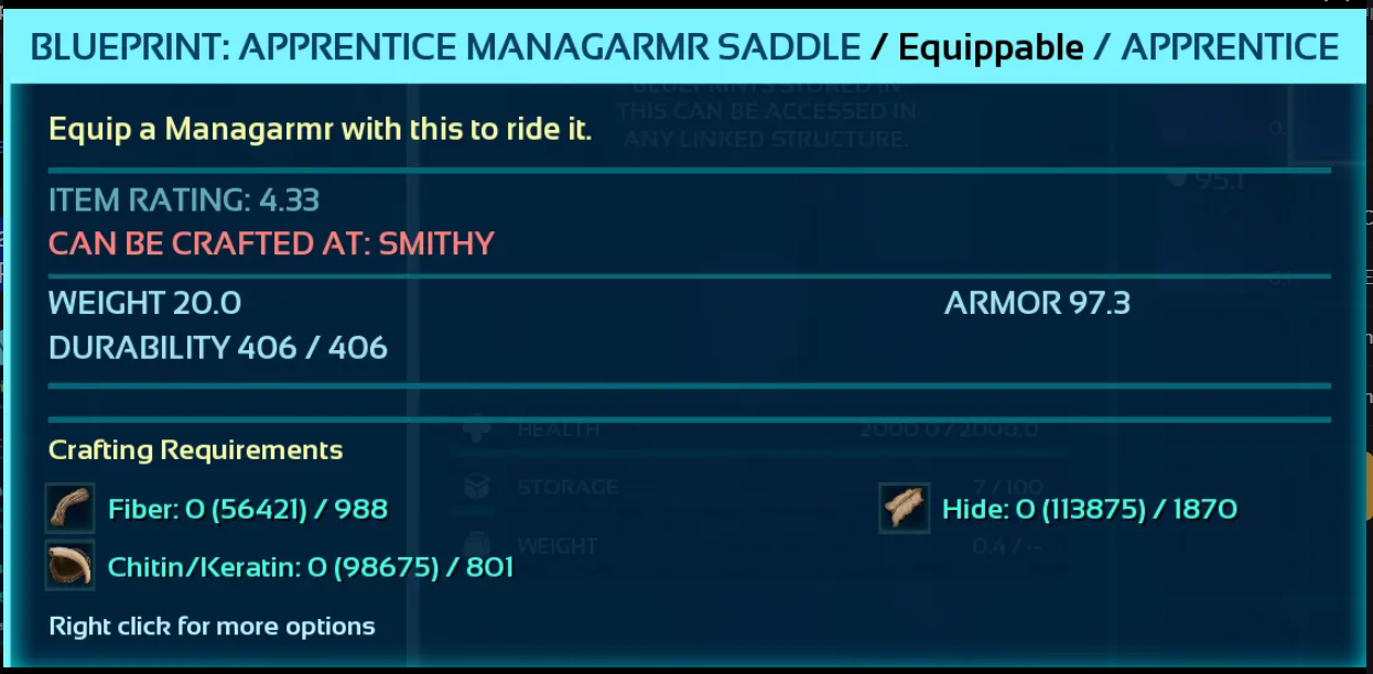 apprentice managarmr saddle blueprint PVE Crossplay PC/PS/XBOX Official