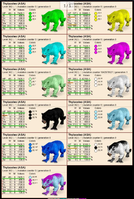 Select two pair thylacoleo clones lvl362 PVE Crossplay PC/PS/XBOX Official fast deliver