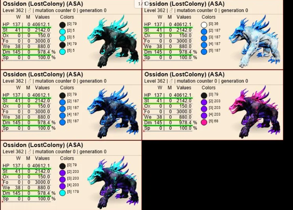 Select two pair ossidon clones lvl362 PVE Crossplay PC/PS/XBOX Official fast deliver