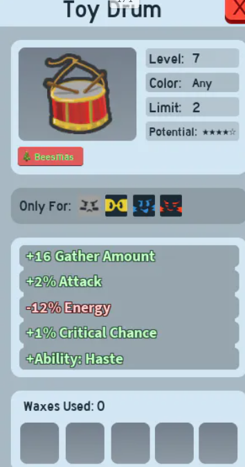 Toy Drum (Beequip) 4 Star Potential,No Wax Use Check Description For Another Detail!!!